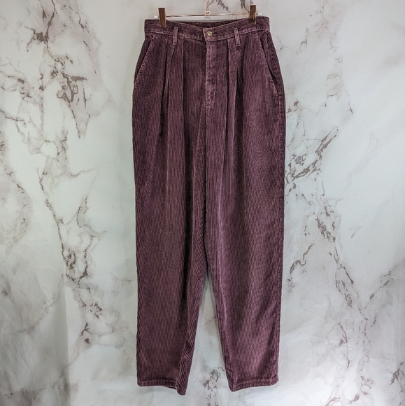 Vintage Corduroy Pant 28 X 29 Mauve Purple Dockers High Rise Mom Trouser - Picture 1 of 12
